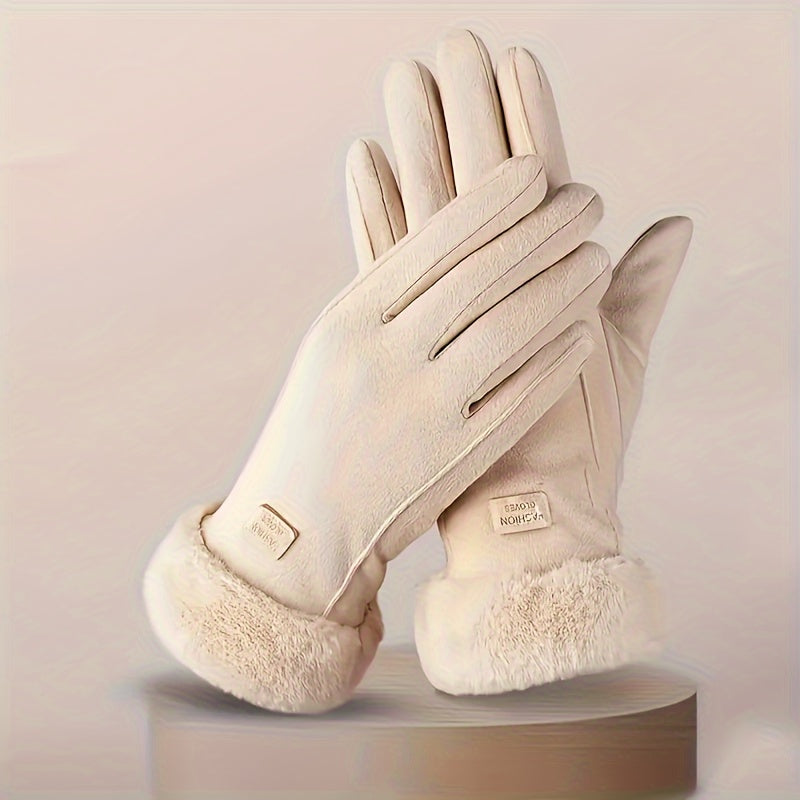 "Elegante Beige Touchscreen Winterhandschoenen  – Warmte en Stijl in Één"