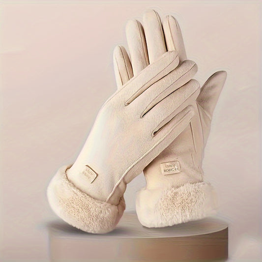 "Elegante Beige Touchscreen Winterhandschoenen  – Warmte en Stijl in Één"