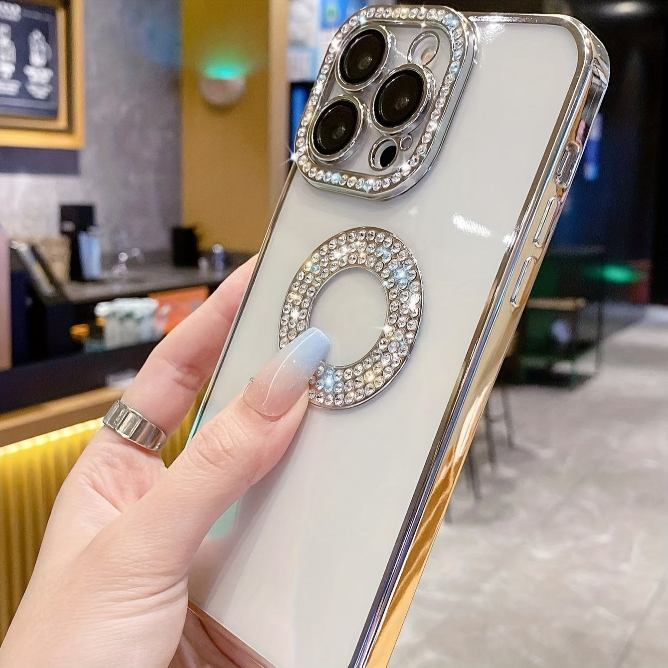 Elegantie met goud en diamant beschermend Telefoonhoesje Voor De IPhone