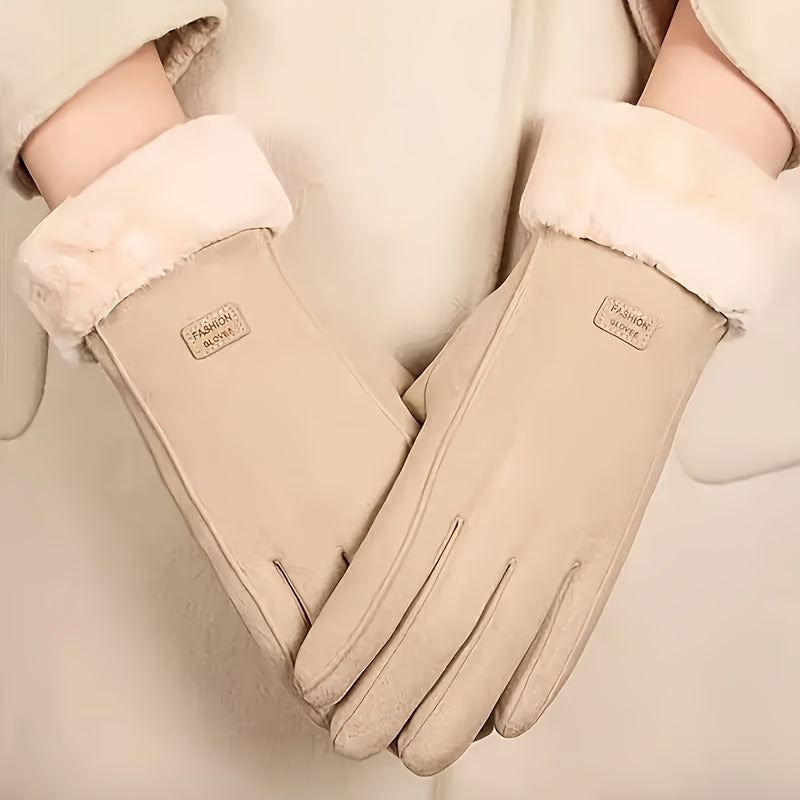 "Elegante Beige Touchscreen Winterhandschoenen  – Warmte en Stijl in Één"