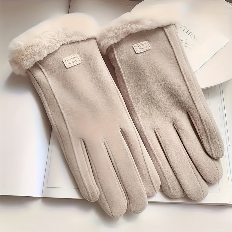 "Elegante Beige Touchscreen Winterhandschoenen  – Warmte en Stijl in Één"