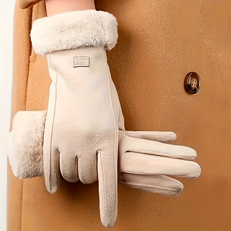 "Elegante Beige Touchscreen Winterhandschoenen  – Warmte en Stijl in Één"