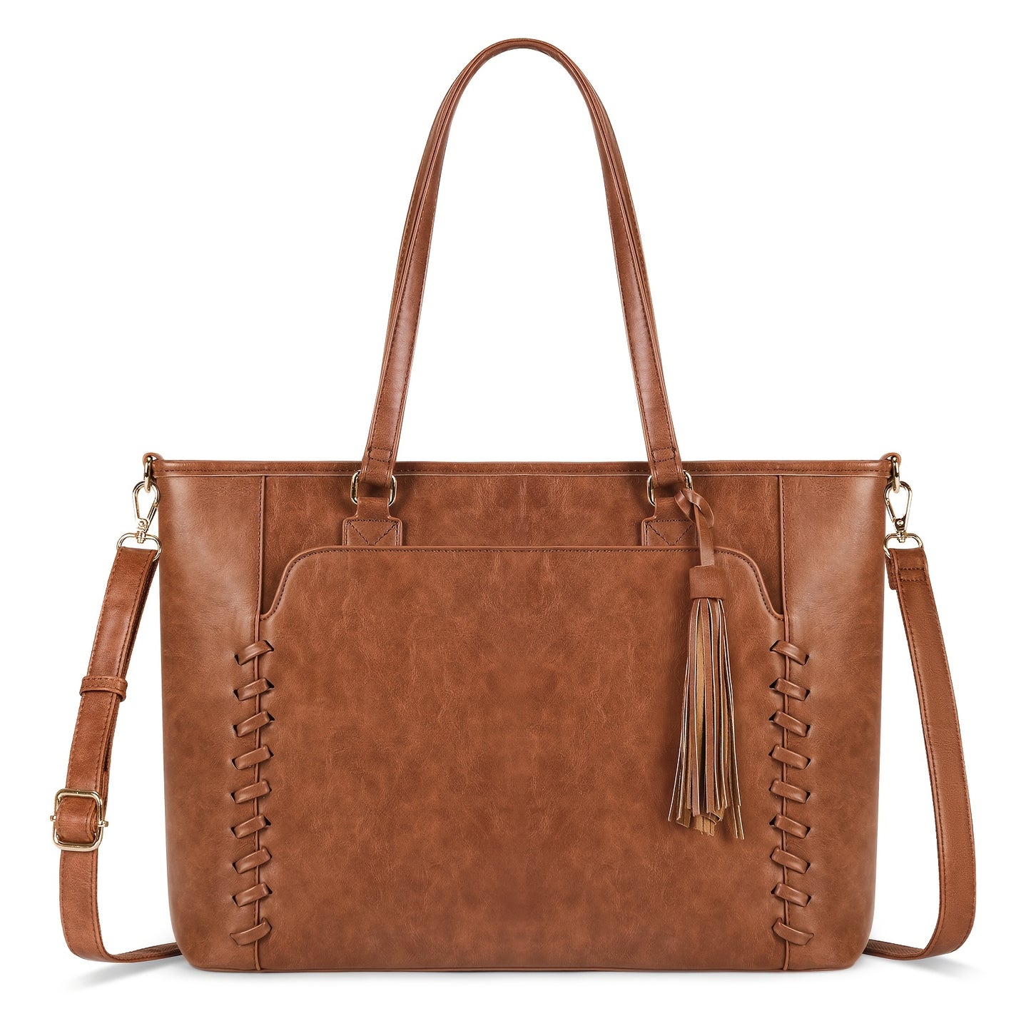 Laptoptas 39,6 cm Professionele Werktas, Zakelijke Aktetas voor Kantoor, Reizen, College - Zwart, Dames Tote, Laptoptassen