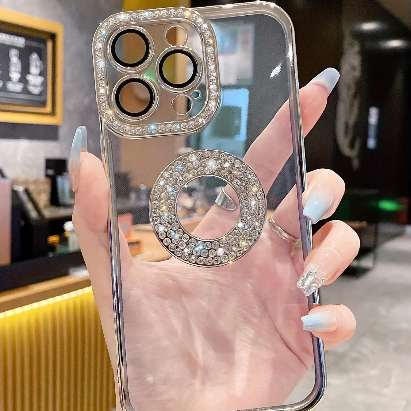 Elegantie met goud en diamant beschermend Telefoonhoesje Voor De IPhone