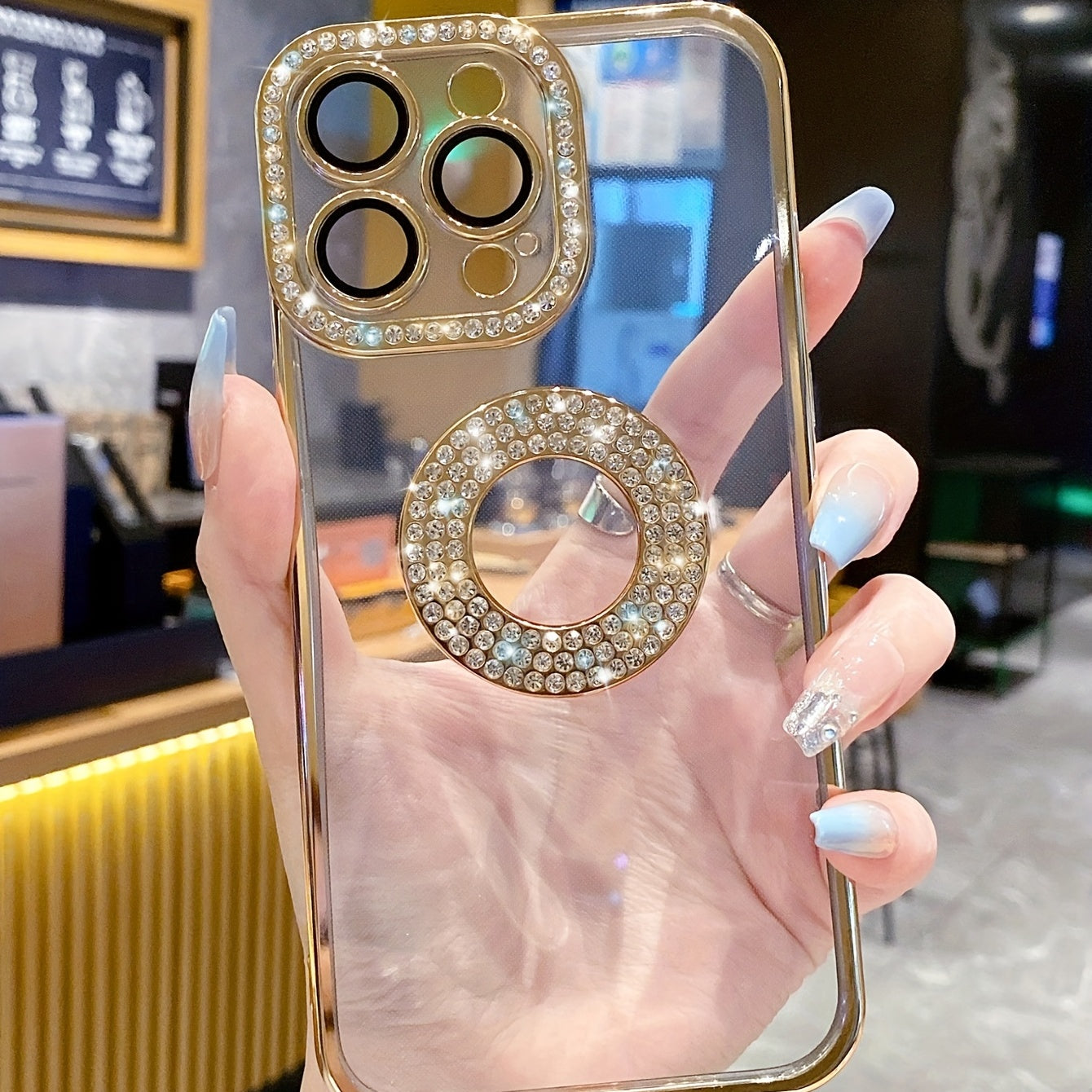 Elegantie met goud en diamant beschermend Telefoonhoesje Voor De IPhone