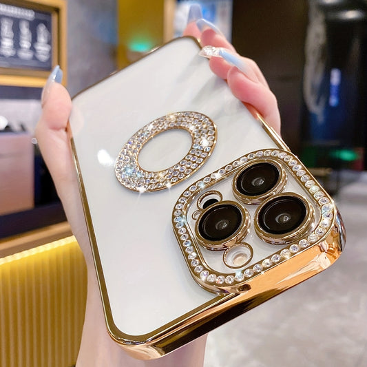Elegantie met goud en diamant beschermend Telefoonhoesje Voor De IPhone