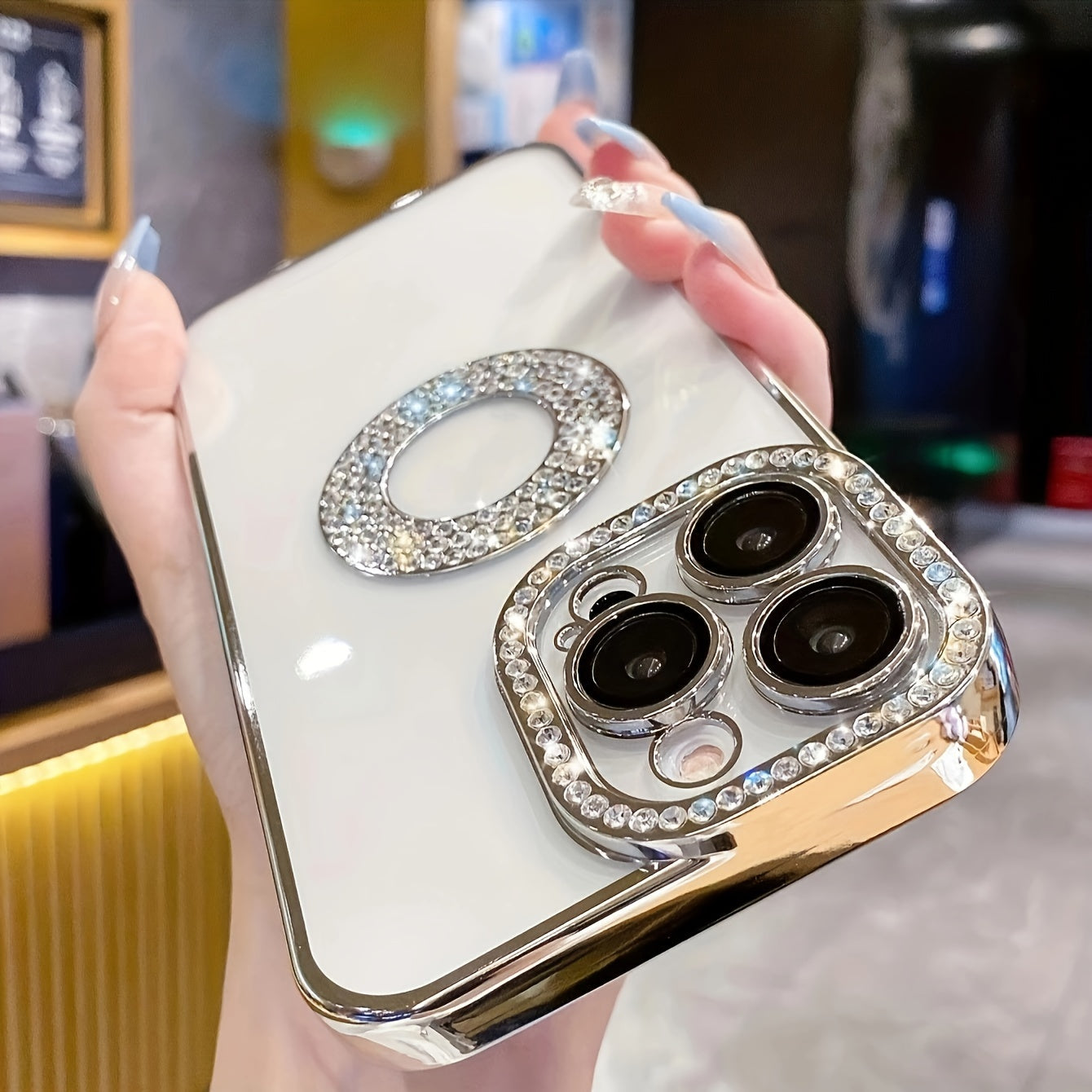 Elegantie met goud en diamant beschermend Telefoonhoesje Voor De IPhone