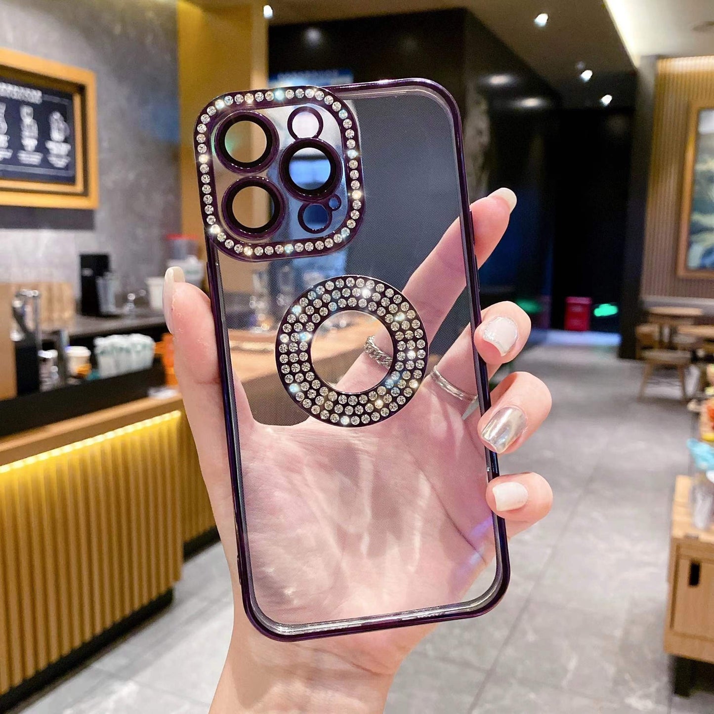 Elegantie met goud en diamant beschermend Telefoonhoesje Voor De IPhone