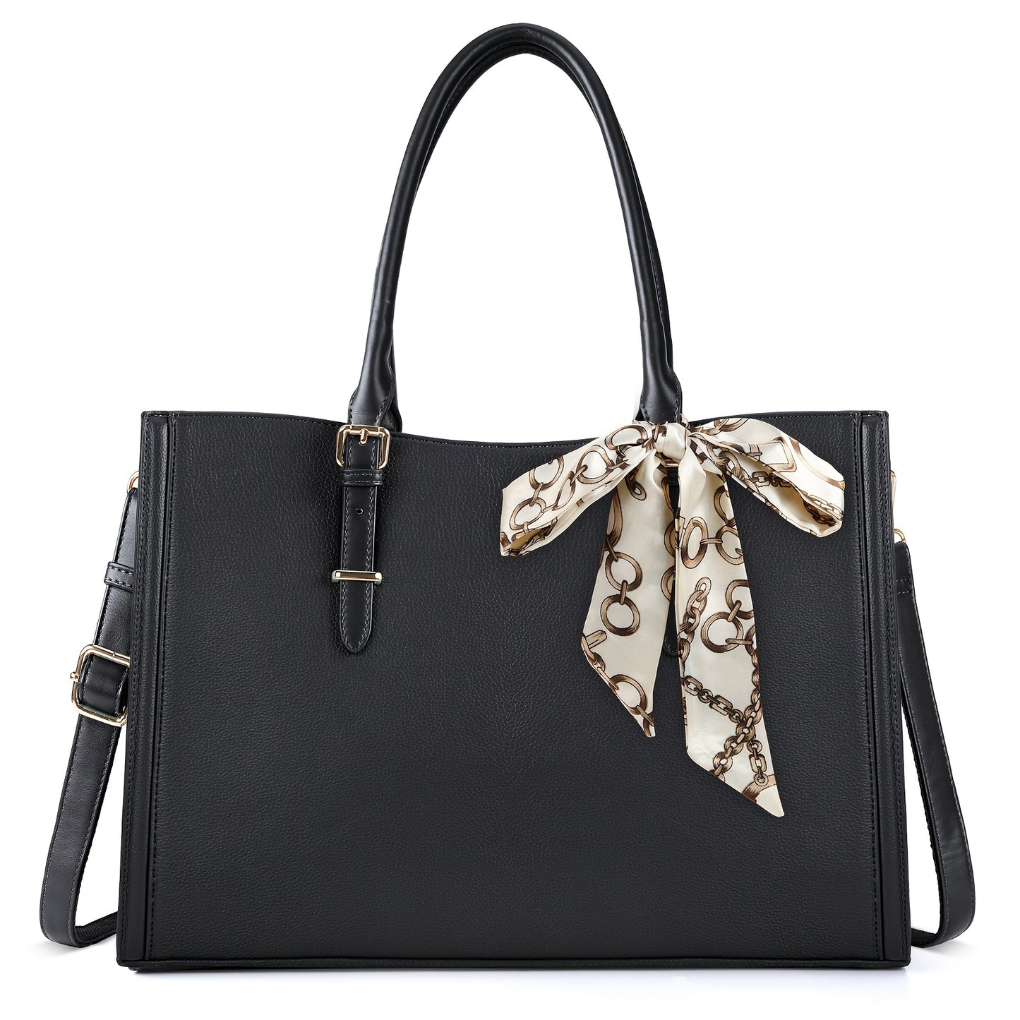IGOLUMON Dames Laptop Tas 39.62cm - Waterdicht Kunstleer, TSA-Compliant Werk- & Reistas met Schouderriem, Zwart