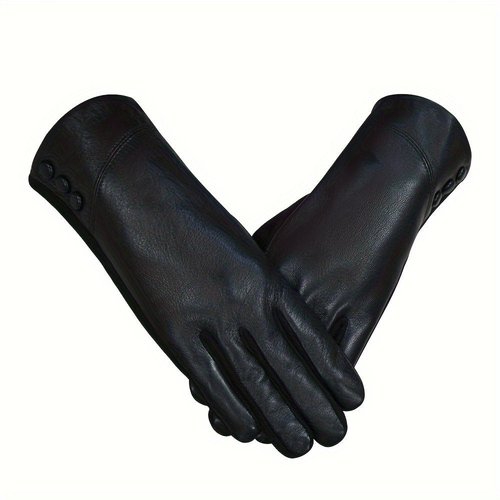 Stijlvolle warme leren handschoenen, fleece Gevoerd, touchscreen