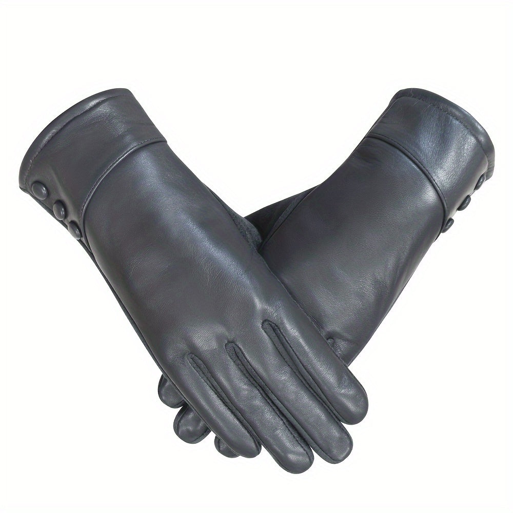 Stijlvolle warme leren handschoenen, fleece Gevoerd, touchscreen