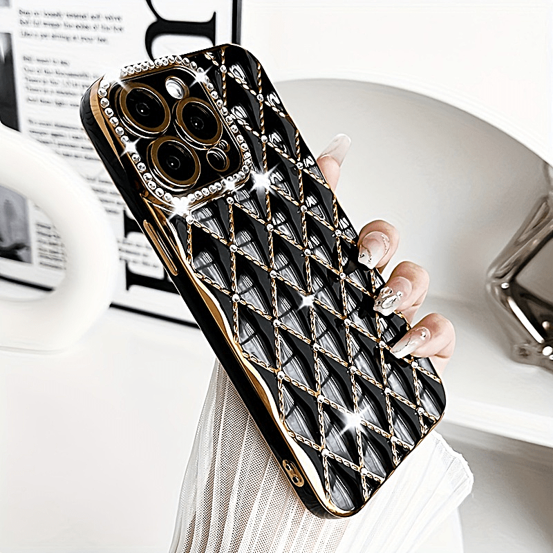 Exclusief telefoonhoesje met goud en diamant voor jouw Iphone