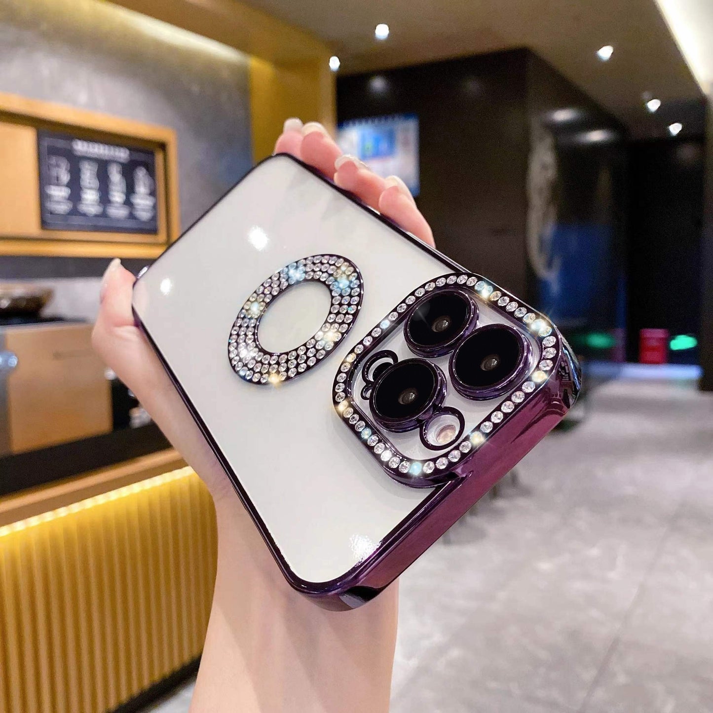 Elegantie met goud en diamant beschermend Telefoonhoesje Voor De IPhone