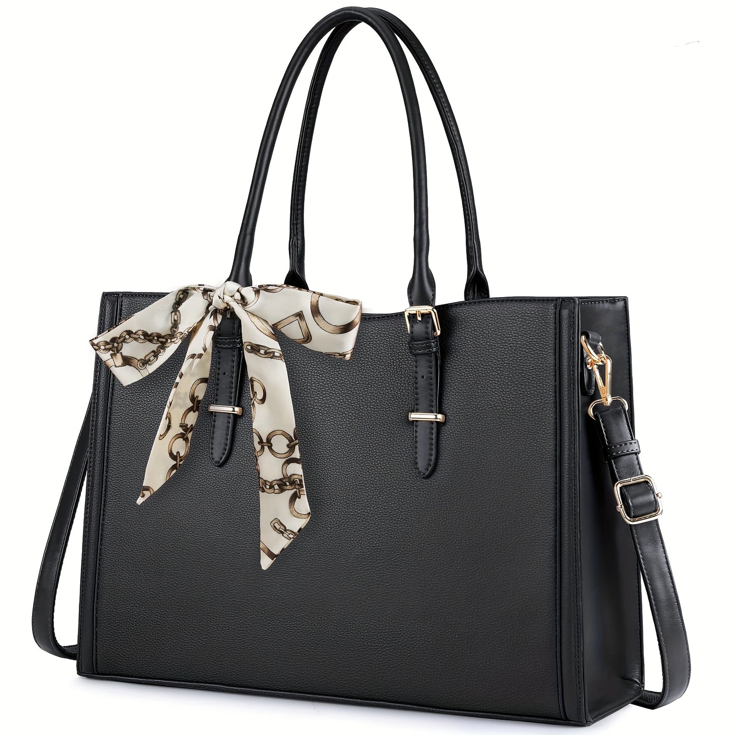 IGOLUMON Dames Laptop Tas 39.62cm - Waterdicht Kunstleer, TSA-Compliant Werk- & Reistas met Schouderriem, Zwart