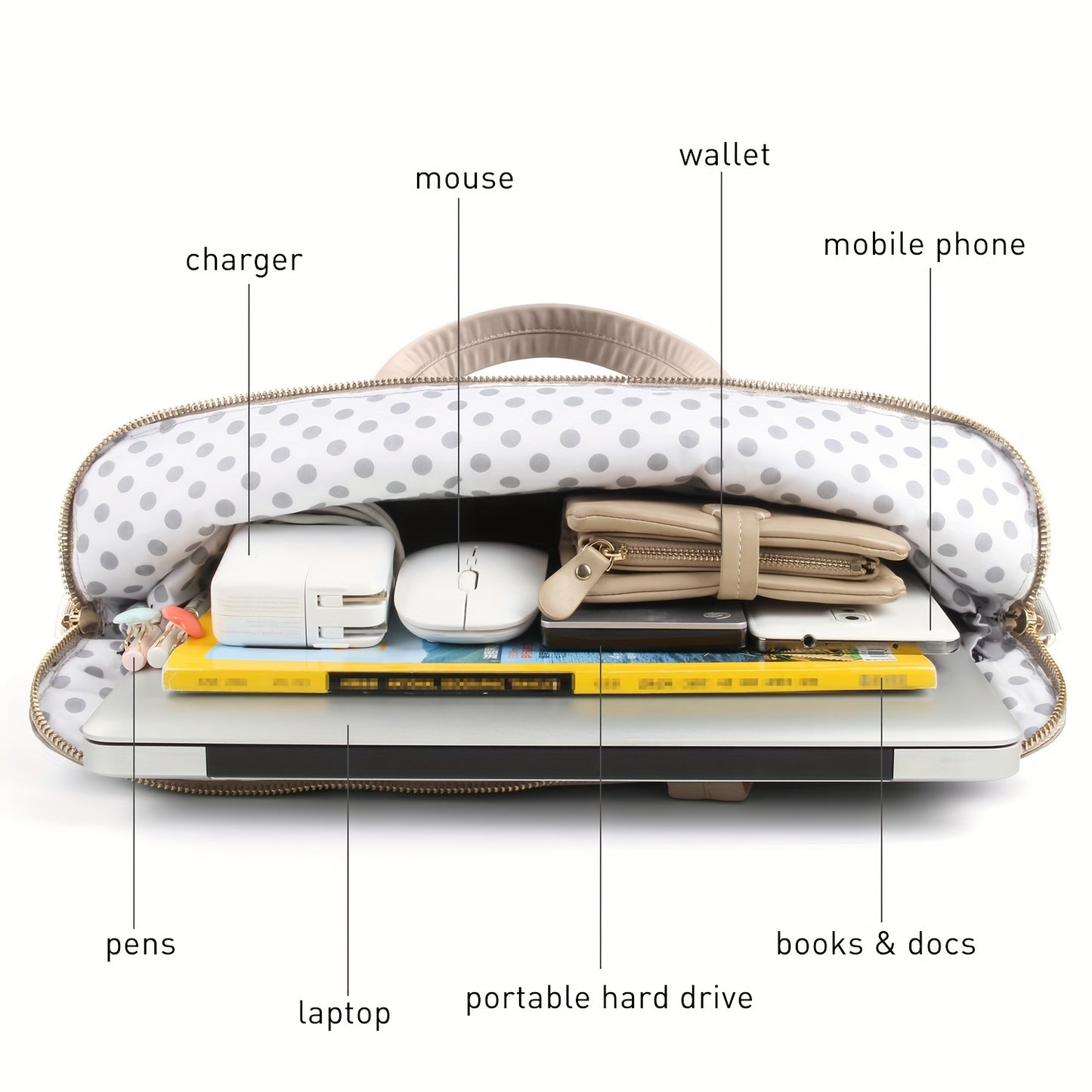 Kamlui Chic Waterdichte Laptoptas voor Vrouwen - Slank & Stijlvol, Geschikt voor 39.62cm tot 40.64cm voor MacBook Air Pro & HP, TSA-Goedgekeurde Kunstlederen Aktetas met Trolleyhuls en Notitieboekje Vak, Bruin